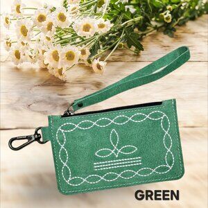 Genuine Leather Western Style Coins & Notes Purse with ID or Credit Card Pocket